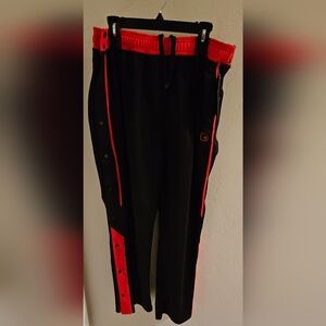 Vintage Y2K AND1 Track Pants Mens Black Red Tearaway Athletic Pockets XL NWT